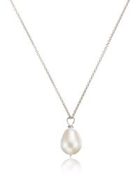 Lily & Roo - Sterling Large Single Pearl Necklace - Lyst