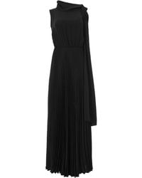 Lita Couture - Long Pleated Tie-Neck Dress - Lyst