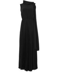 Lita Couture - Long Pleated Tie-neck Dress - Lyst
