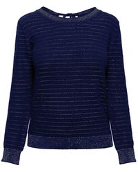 Rumour London - Lulu Tie-Back Cotton & Modal Jumper With Metallic Stripe - Lyst