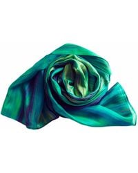 Silk and Bears - Emerald & Brushstroke Silk Scarf – Hand-Dyed Mulberry Silk Shawl, Evening Wrap - Lyst