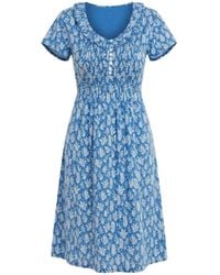 At Last - Cotton Karen Short Sleeve Day Dress - Lyst