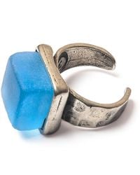 Smart Glass Jewelry - Recycled Sake Bottle Cube Ring Periwinkle - Lyst