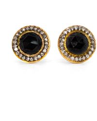 Ebru Jewelry - Black Rose Cut Diamonds Solid Gold Fine Stud Earrings - Lyst
