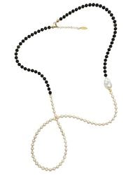 Farra - Obsidian And Freshwater Pearls Long Necklace - Lyst