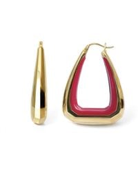 Gold & Honey - Triangle Gem Cut Hoop Earrings - Lyst