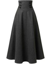 Nikka Place - Ultra High Waist Wool Maxi Skirt With Pockets - Lyst