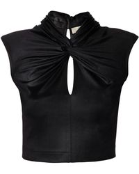 AGGI by HALEWSKI - Ada Power Sleeveless Crop Top - Lyst