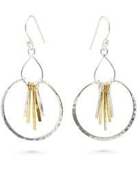 Isla Silver - Mixed Metal Textured Tassel Drop Earrings - Lyst