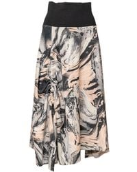 ARTISTA - Angel Draped Asymmetric Midi Skirt - Lyst