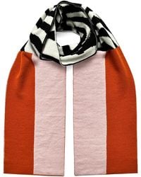 INGMARSON - Shapes & Stripes Wool & Cashmere Scarf Pink & Orange - Lyst