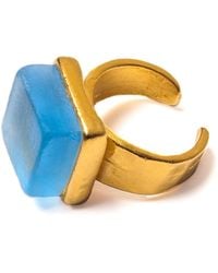Smart Glass Jewelry - Recycled Sake Bottle Cube Ring Periwinkle - Lyst