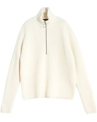 Chanel Joan Elkayam - Neutrals Half Zip Wool Blend Sweater - Lyst