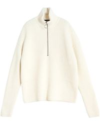 Chanel Joan Elkayam - Neutrals Half Zip Wool Blend Sweater - Lyst