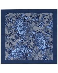 lords of harlech - Reversible Wool Silk Floral Pocket Square - Lyst