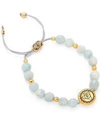 Seven Saints - Throat Chakra Aquamarine Inner Peace And Tranquility Bracelet - Lyst