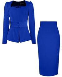 Tia Dorraine - Fitted Blouse & Pencil Skirt Set - Lyst