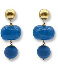 Michael Nash Jewelry - Analise Triple Cornflower Resin Drop Pierced Earrings - Lyst
