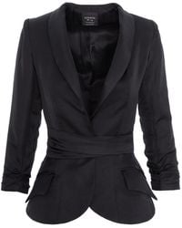 AVENUE No.29 - Rayon And Linen Structured Blazer With Belt - Lyst