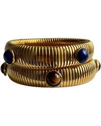 Laura Gray - Tiger's Eye Or Lapis Plate Omega Bracelet - Lyst