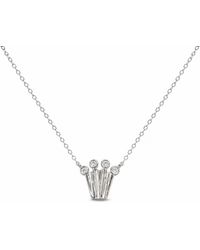 Pearl Code - Crown Pendant Necklace With Diamonds - Lyst