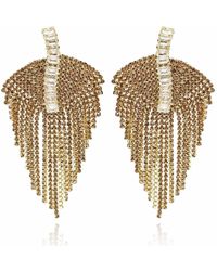 Michael Nash Jewelry - Neutrals Mimi Deco Style Clip On Drop Earrings With Crystal And Crystal Baguette Accents - Lyst