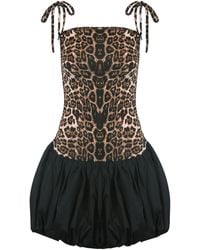 Amy Lynn - Alexa Leopard Print Puffball Ultra Mini Dress - Lyst