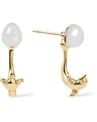 Freqnc Atelier - Dolphin Ear Jacket Earrings With Moonstone - Lyst