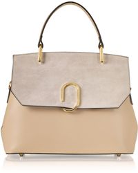 Le Parmentier - Neutrals Thais Suede & Leather Nude Satchel Bag - Lyst