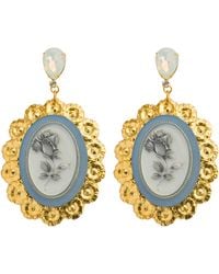 The Pink Reef - Large Bouquet Vintage Cameo Earrings - Lyst