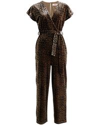 Louche - Neutrals Tiffany Velvet Roar Jumpsuit - Lyst