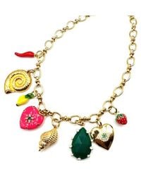 Achala Handcrafted - Bright Heart Pendant & Seashell Chain Charm Necklace - Lyst