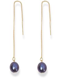 Ninemoo - Midnight Baroque Pearl Threader Earrings - Lyst