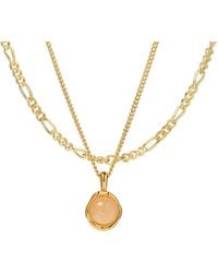 Muru - Tiny Rose Quartz Necklace Layering Set - Lyst