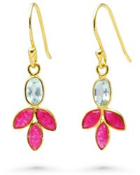 Isla Silver - Topaz & Quartz Drop Earrings - Lyst