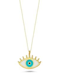 Spero London - Evil Eye Eyelash Sterling Vermeil Necklace - Lyst