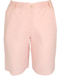 Haris Cotton - Linen Curve Bermuda With Elastic Waistband - Lyst