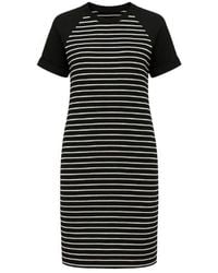 Conquista - Short Sleeve Striped Dress With Pockets - Lyst