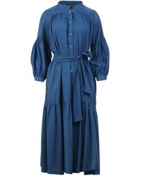 Conquista - Linen Style Dress With Pockets - Lyst