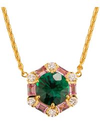 Juvetti - Emerald, Sapphires & Diamonds Melba Necklace - Lyst