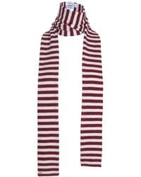 tirillm - Pippi Long Trendy Pure Cashmere Scarf, Burgundy And Off Stripes - Lyst