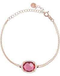 LÁTELITA London - Beatrice Oval Gemstone Bracelet Rose Gold Pink Tourmaline - Lyst
