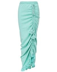 Andreeva - Mint Carnation Knit Skirt With Handmade Embroidery - Lyst