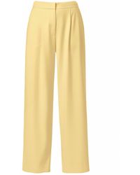 AGGI by HALEWSKI - Omena Butter Long Wide Trouser With Slits - Lyst