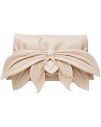Julia Allert - Neutrals Petal Faux Leather Evening Clutch Bag - Lyst