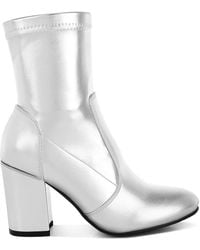 Rag & Co - Tirana Metallic Pleather Sock Boots - Lyst