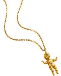 Posh Totty Designs - Plated Lucky Baby Charm Necklace - Lyst