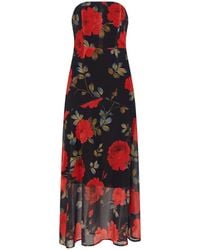Sour Figs - Floral Strapless Draped Maxi Dress - Lyst