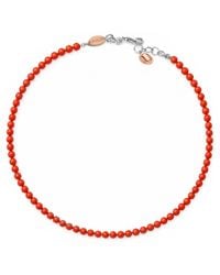 Unaloe - Natural Mediterranean Coral Bead Necklace For – Adjustable Sterling Jewelry, Handmade - Lyst