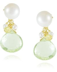 MOUNIR LONDON - Pearl Stud Drop Earrings - Lyst
